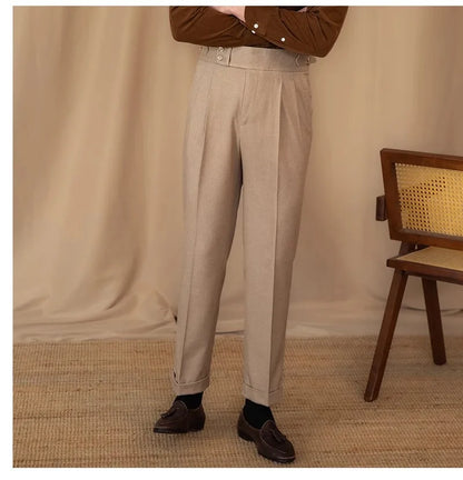 Men’s Light Luxury Draped Suit Pants