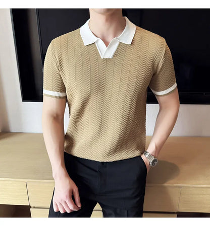 Men’s Hollow-Out Polo Shirt