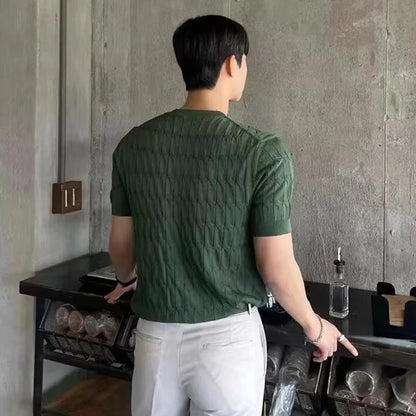 Men’s Jacquard Knit T-Shirt