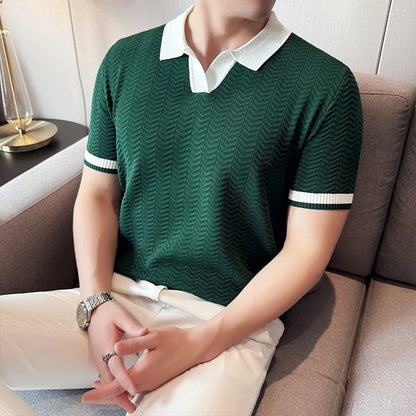 Men’s Hollow-Out Polo Shirt
