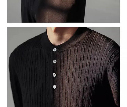 Men’s Henry Collar Knit T-Shirt