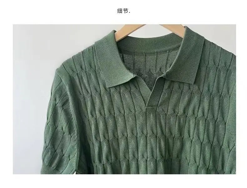 Men’s Knitted Jacquard Polo