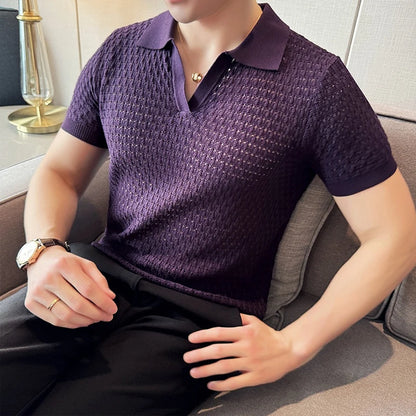 Men’s Hollow-Out Polo Shirt
