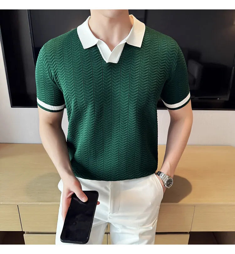 Men’s Hollow-Out Polo Shirt