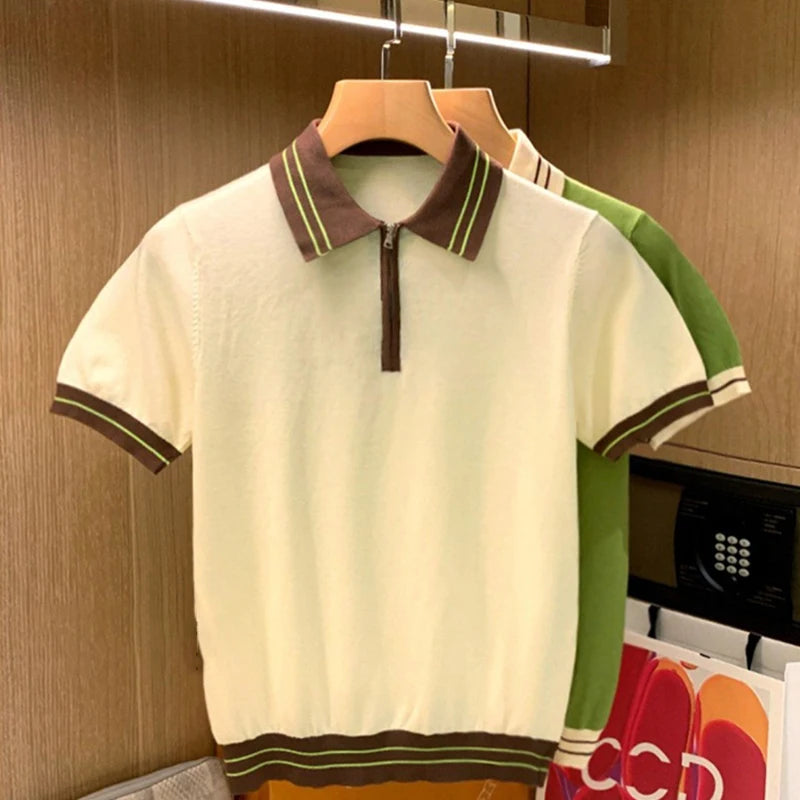 Men’s Knit Zipper Polo